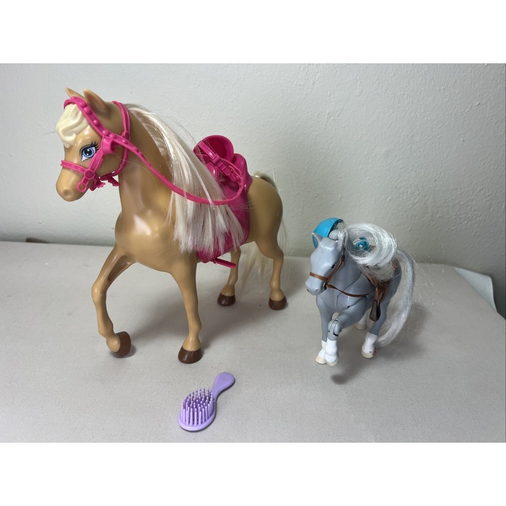 Barbie's Her Sisters in a Pony Tale Blonde Horse w/Riding helmet And Small Pony